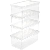 keeeper BEA Set Storage Boxes 3 x 5.6 L, Plastic, Natural Transparent, 13 x 19.5 x 12 cm, PP