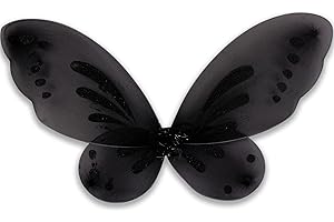 Nenjindz Big Fairy Girls Wings for Girl Women Butterfly Wings,Easter Halloween Costumes (black)