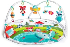 Tiny Love Dynamic Gymini Palestrina bambini evolutiva con Archi Regolabili, Palestrina musicale con gioco con musiche e luci, Tappeto Gioco pieghevole grande 100 x 90 cm, Collezione Meadow Days