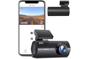 GKU 2.5K Dashcam, Frontal 1600P WiFi Dash CAM Coche, Diseño Ultra-Compacto, Visión Nocturna, WDR, Gran Angular de 170°, Grabación en Bucle, Sensor G, Monitor de Aparcamiento 24 Horas, 256GB MAX