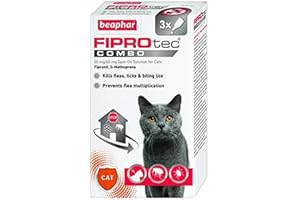 SIPW Beaphar FIPROtec COMBO Flea Tick & Lice Spot On Treatment For Cats (3 Treatment)