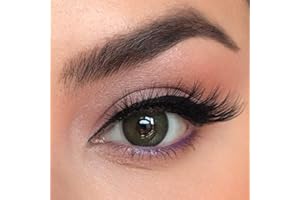 FAMELENSES LA' BELLA farbige Kontaktlinsen BLUE – PREMIUM SERIE, stark deckende Monatslinsen für 3 Monate, marmorierte Hellblaue Farblinsen, perfekt für dunkle Augen - 1 Paar, Ohne Linsenbehälter