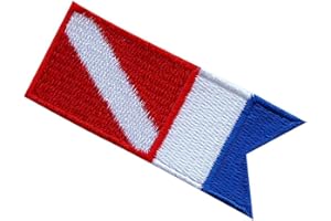 LOL-FUN F Fityle Distintivo de con Bandera Alfa para Buceo Insignia Especial para Ejercicio Subacuáticos, Azul Blanco Rojo