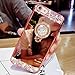 Produktbild iPhone 8 Hülle Spiegel, Luxury Rhonestone Entwurf SXUUXB iPhone 7 Kristall Klar TPU Weich Silikon Zurück Abdeckung Überzug Rose Gold Rahmen mit Bling Glitter Ring Stand Halter Staubdicht Schutz Decken für Apple iPhone 7/8 4,7 Zoll + 1 x Free Bracket (Farbe Zufällig)