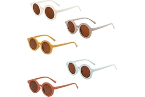 BEHAHAI Kids Round Sunglasses - UV 400 Protection for Baby, Toddler, Children Age 1-8 - Retro Style for Girls and Boys
