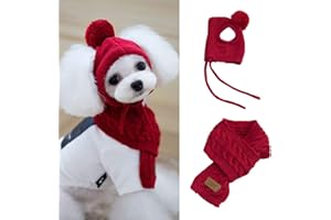 SYSOW Cappellino per cani e gatti, lavorato a maglia, per animali domestici, set invernale caldo, cappelli divertenti cosplay per animali domestici, costume per cuccioli
