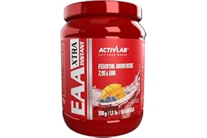 Activlab Eaa Xtra Instant 500g Jar | 8 Essential Exogenous Amino Acids with B Vitamins | Workout Powder Supplements | Eaa Supplement for Men, Women and Athletes, Mango-BlackBerry Flavour