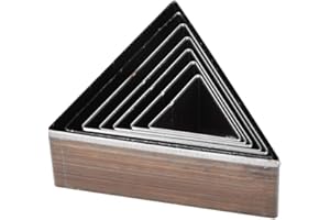 OUMEFAR punzone metallo attrezzi cuoio Set di fustelle per taglio in pelle 7pcs Set di perforatori a triangolo triangolare A09 Cutter per campane in pelle Stampo per taglio artigianale in pelle