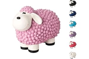 VERDOBA - Figura Decorativa con Forma de Oveja – decoración jardín Exterior – Escultura Miniatura Resistente a la Intemperie (Rosa Pastel)