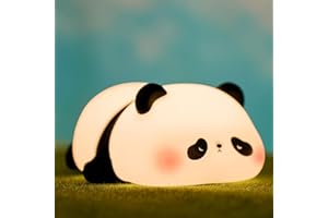 FAMIDUO Veilleuse panda mignonne, lampe pour enfants de silicone souple,veilleuse pour chambre d'enfant,gradable/minuterie,cadeaux mignons pour bébés garçons/filles, décoration de chambre