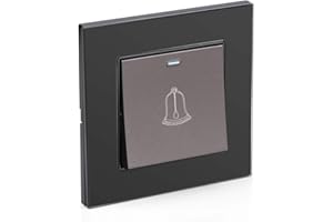 WEIKEYA Timbre de puerta, pulsador de timbre duradero con interruptor de vidrio templado de vidrio templado