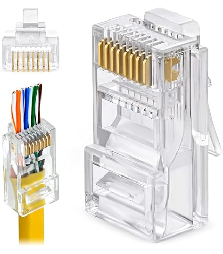 10 Connettori RJ11 6P4C – Plug Per Cavo Telefono, Modem ADSL E Rete Ethernet