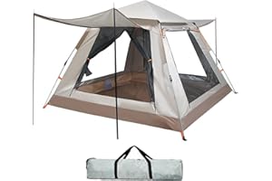 TOKNAMI Pop Up Tent, Automatic Camping Pop Up Tent for 4-6 People - 240x240x154 cm Outdoor Canopy Dome Tent for Adults Kids - Waterproof, Lightweight, Easy Set Up (White)