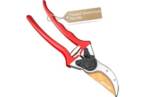 RESTMO Profi-Bypass-Gartenschere | Dauerhaft Scharf Dank SKS5-Stahlklinge | Geschmiedete Alu-Griffe | Antihaft-Beschichtung | 20mm Schnitt | Baumschere Garantiert Langlebigkeit und Dauerhafte Schärfe