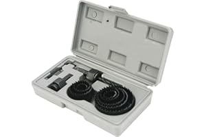 NORTOOLS Hole Saw 11 PCS HoleSaw Kit with 8PCS 19-64 mm Drill Bit,2 Mandrels,1 Hex Key,Perfect for Drilling Soft Wood PVC Board Plastic Plate