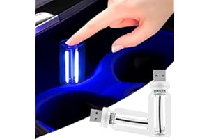 VOAKZEF 2 PCS Retro Car Lamps,Plug-in USB Car Interior Light,Car USB Light Bulb,USB LED Car Interior Atmosphere Lamp,Portable Mini LED Light for Car,Bedroom,Hallway (Blue)