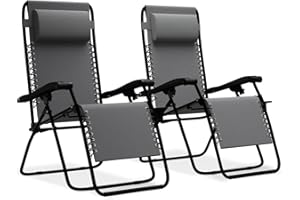 LifeGoods Liegestuhl Klappbar - Liegestuhl Garten - Gartenstühle Hochlehner - Gartenstuhl mit Liegefunktion - Sonnenliege, Gartenliege Wetterfest, Relaxliege Garten, Liege, Liegen, Bis 150 kg, 2er set