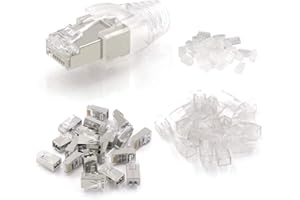 VCE Connettori di Rete Cat6 Schermati, Spina RJ45 con Guida di Inserimento e Protezione Antipiega, 25 Pezzi