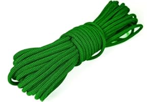 KuTi Kai 20M(64FT) Nylon Rope,Traction Tying Powerful Rope,Multi-functional Thick Tarp Hanging String for Gardening Design,Wedding,Fishing,DIY and Luggage Bundling (Green, 10MM)
