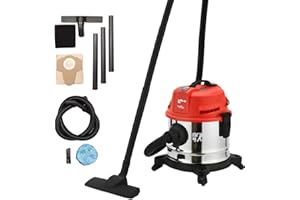 San Marco Bidone aspirapolvere per Solidi e Liquidi da 1200 W, con funzione soffiante, bidone in metallo completo di ruote