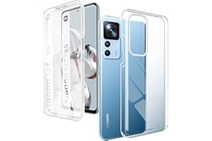 XCYYOO Hülle Xiaomi 12T/12T Pro Transparent 360 Grad Komplettschutz Xiaomi 12T/12T Pro Handyhülle mit Integriertem Displayschutz Schadensichere Ultradünn Silikon Schutzhülle Xiaomi 12T/12T Pro