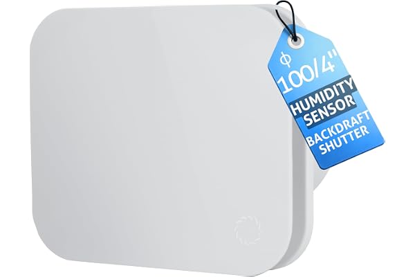 Turbionaire TREND 100 HWM – Tyst Badrumsfläkt med Fuktighetssensor, Antibackventil, IPX4 Skydd, Ø100 mm, Matt Vit Frontpanel, Perifer Sugning, Minimalistisk Design, 3 års Garanti