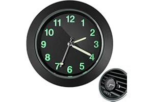 Pomurom Zegar na deskę rozdzielczą – samoprzylepny, świecący zegar wentylacyjny | zegar samochodowy, odpowietrzający zegar kwarcowy, ornament do wnętrza samochodu, dekoracja stołu domowego