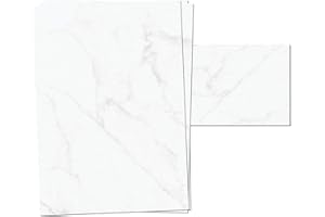 ‎PRESENTOU Presentou 25er Set Briefpapier beidseitig Bedruckt 120 Gramm Papier | Motivpapier Urkundenpapier Urkunde Speisekarte Liebesbrief (Marmoriert, 25 + 25 Bögen + Umschläge)