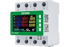 Wattive Wifi Trifas elektrisk förbrukningsmätare, 9-i-1 Wlan Tuya Smart Meter AC 85-290V 0-80A digital elförbrukningsmätare m