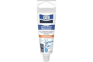GEB 3283985155195 - Grasso in silicone per contatto speciale acqua potabile per lubrificare rubinetteria sanitaria RONINETTERIES 20 GR, bianco, 20 g