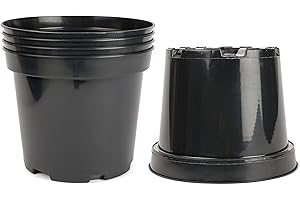Garronda Pots Horticulture Ronds Pots pour Culture de Plants de Plantes et Fleurs GD-0025 (5 Pièces Noir, ⌀ 31cm H 25,5cm)