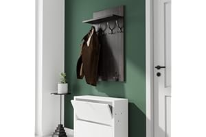 AKKE Maxi Appendiabiti Ingresso Moderno da Parete Muro Guardaroba 90cm x 60cm Rovere Cannella/Chr.