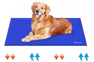 Lauva Tappetino Refrigerante per Cani Gatti Ghiaccio L Grandi 90x50cm, Auto-raffreddante Gel, Fresco per Cuccioli e Animali Domestici