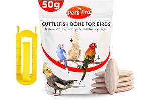 Pets Pro Premium Cuttlefish Bone for Birds 50gm with Free Holder (5-inches) | Calcium-Rich, and Chemical-Free | for Budgies, Cockatiel, Macaw, Lovebird, Cockatoo etc