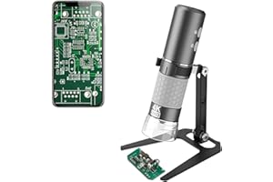 Jiusion Microscope Numérique Portatif WiFi USB, Grossissement sans Fil 50 à 1000X Caméra 4K 3840 x 2160P 8 LED avec Support en Métal pour iPhone iPad Android Mac Windows Linux Chrome