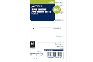 ‎FUELLERMAUS FILOFAX Kalendereinlage 2024 Mini 1 Woche / 1 Seite weiss