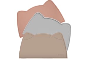 OHMO Alfombras para Comederos Perros y Gatos, Impermeable,(Beige, 46x25cm), Alfombrilla Silicona de Mascota