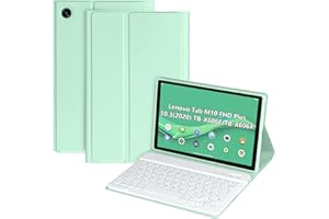 CC STORE Custodia Tastiera per Lenovo Tab M10 FHD Plus 10.3, Tastiera Italiana Senza Fili per Lenovo Tab M10 con Cover Tastiera Rimovibile Bluetooth Wireless per Lenovo 10.3 Svegliarsi Automaticamente (Green)