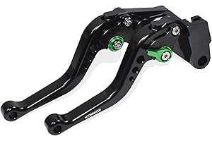 MTCRIGHTER Leva freno corta Leva frizione compatibile con Kawasaki Ninja 500 Z500/ SE 2024, Realizzato in lega di alluminio CNC (Green)