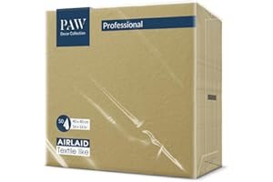 PAW DECOR COLLECTION PAW - Servilletas Papel Airlaid (40 x 40 cm) I Servilletas de Tela I Uniforme, Elegante. Decoración de la Mesa I Liso - Oro I Perfecta para las Ocasiones Importantes I Color: Monocolor (gold)