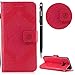 Produktbild Galaxy S8 Handyhülle,Galaxy S8 Hülle,WIWJ PU Cover Case Leder Flip Wallet Schutzhülle [Imprinting retro Blumen Leder Handy Shell]Hülle für Samsung Galaxy S8-Rot