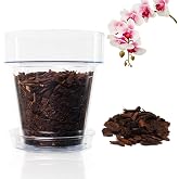 Kalapanta Kit for transplanting orchids: 1 transparent pot &Oslash;16cm with drainage holes, 1 plate &Oslash;14cm, 1 bag of 2L specific soi