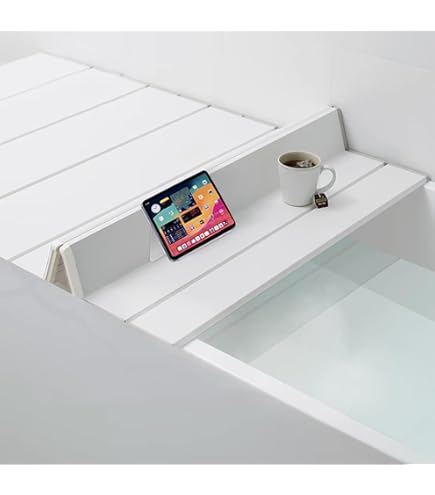 LXSEHN Badkuipafdekking, opvouwbaar dienblad, waterdicht, paneelafdekking, uittrekbaar, geïsoleerd, pvc, wijnboekafdekking (75 x 170 x 0,7 cm, wit-e LXSEHN Badkuipafdekking, opvouwbaar dienblad, waterdicht, paneelafdekking, uittrekbaar, geïsoleerd, pvc, wijnboekafdekking (75 x 170 x 0,7 cm, wit-e