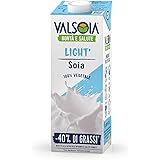Valsoia - Bevanda Soia Light con -40% di Grassi, in Tetra Brik da 1000 ml, 100% Vegetale, Senza Lattosio e Glutine, Fonte di 