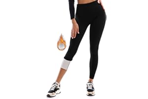 Leafigure Legging doublé en polaire pour femme, taille haute, legging d'hiver épais pour entraînement, gym, yoga extensible