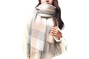 Mocasor Plaid Blanket Scarves for Women, Ladies Fashion Winter Warm Tartan d Long Checked Shawls and Wraps