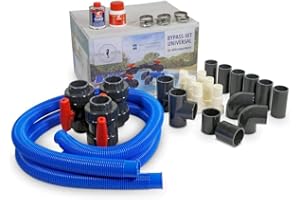 POOL TOTAL Bypass-Set für Wärmepumpen & Solaranlagen – 19-teilig - Universal Pool Bypass für Schwimmbad & Solarheizung - Wasserdurchfluss-Regulierung für Poolheizung & Wärmetauscher