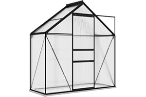vidaXL Gewächshaus UV-beständig Wärmeisolierend Treibhaus Tomatenhaus Frühbeet Garten Pflanzenhaus Gartenhaus Anthrazit Aluminium 1,33m²