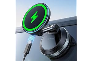 Lamicall 15 W för MagSafe bilhållare med laddningsfunktion | [TOP vakuum] Magnetisk mobiltelefonhållare bil sugkopp instrumen