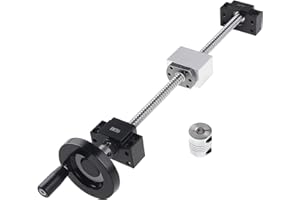 CNCYEAH SFU1204 Vis à billes 250 mm Déflecteur en métal + écrou de roue à main BK10/BF10 Roulement de support d'extrémité + embrayage 6,35 x 8 mm Machine CNC